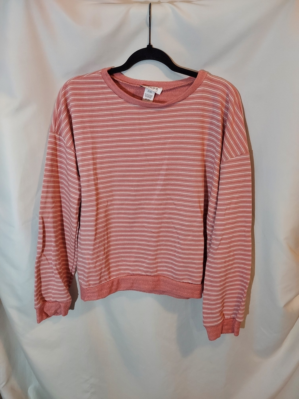 Gilli NWT Soft Pink Striped Lounge Crewneck Long Sleeve Pullover L